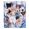 Dawhud Direct Collage Kitten Fleece Blanket for Bed, 75