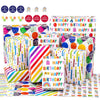 WRAPAHOLIC Birthday Wrapping Paper Sheet - 12 Sheets Folded Flat with 12 Gift Tags for Party, Baby Shower - 19.7 Inch X 27.5 Inch Per Sheet