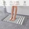 Tindbea Bathroom Rugs Set 2 Piece, Extra Soft and Absorbent Fluffy Striped Chenille Bath Mat Rug Set, Non Slip Bathroom Floor Mat, Machine Washable (20