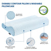 Memory Foam Pillows Neck Pillow Bed Pillow for Sleeping Ergonomic Cervical Contour Pillow for Side Back Stomach Sleeper Pillow for Neck Shoulder Pain