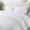 ROARINGWILD White Queen Size Quilt Bedding Sets with Pillow Shams, Full Lightweight Soft Bedspread Coverlet, Quilted Blanket Thin Comforter Bed Cover for All Season, 3 Pieces, 90x90 inches