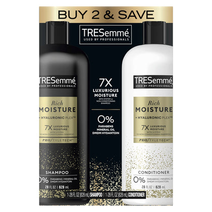 TRESemmé Rich Moisture Shampoo and Conditioner Rich Moisture Pack of 2 for Dry Hair Formulated With Vitamin E and Biotin 28 oz