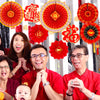 Winlyn 20 Pcs Bulk Chinese New Year Party Decorations Chinese Red Lanterns Oriental Hanging Lucky Paper Fans New Year Banner for Asian Lunar New Year The Year of Dragon Festival Wedding 2024 Decor