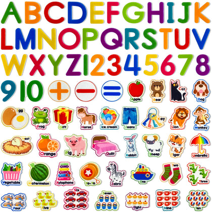 PENGFULL Felt Learning Letters,Learning Numbers,75 Felt Board Pieces for Felt Flannel Board,Alphabet ABC Learning for Toddlers for Kindergarten,Preschool,Toddlers