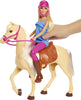 Barbie Doll & Horse Set, Blonde Fashion Doll in Riding Outfit & Light Brown Horse with Saddle, Bridle & Reins