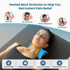 TEMASH Cervical Traction Device - Heated Neck Stretcher for Instant Neck Pain Relief, Tension Headache Reduction, and TMJ Pain Relief, with Cervical Spine Pillow to Correct Neck Hump(Blue)