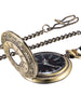 Hicarer Vintage Pocket Watch Steel Men Watch with Chain (Bronze)