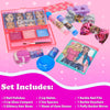 Barbie - Townley Girl 15 Pcs Makeup Filled Backpack Cosmetic Gift Set with Mirror Includes Lip Gloss, Nail Polish, Hair Bow & More! for Kids Girls, Ages 3+ Perfect for Parties, Sleepovers & Makeovers