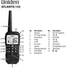 Uniden Atlantis 155 Handheld Two-Way VHF Marine Radio, Floating IPX8 Submersible Waterproof, Dual-Color Screen, All USA/International/Canadian Marine Channels, NOAA Weather Alert, 10 Hour Battery