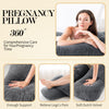 WhatsBedding Pregnancy Pillows,U-Shaped Pregnancy Pillows for Sleeping,Memory Foam Filling Full Body Pillow for Adults,Maternity Pillow with Dutch Velvet Cover (Dark Grey)