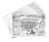 Tiny Expressions - Hanukkah Placemats for Kids (Pack of 12 Hanukkah Placemats) | Menorah Coloring Activity Place Mats for Kids Table | Disposable Bulk Bundle Set (12 Paper Placemats)