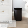 Bath Bliss Hammered Design Waste Bin | 1 Pack | Round Open Top | 10 Liter | Bathroom Trash Can | Kitchen | Office | Bedroom | Textured Plastic | Wastebasket | Black