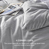 CozyLux Queen Size Comforter Set - 3 Pieces Grey Soft Luxury Cationic Dyeing Bedding Comforter for All Season, Gray Breathable Lightweight Fluffy Bed Set with 1 Comforter and 2 Pillow Shams