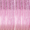 Crosize 2 Pack 3.3 x 9.9 ft Pink Foil Fringe Backdrop Curtain, Streamer Backdrop Curtains, Streamers Birthday Party Decorations, Tinsel Curtain for Parties, Galentines Decor, Preppy, Photo Booth