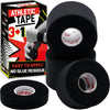 Athletic Tape Black Extremely Strong: 3 Rolls + 1 Finger Tape. Easy to Apply & No Sticky Residue. Black Sports Tape for Boxing, Football or Climbing. Enhance Wrist, Ankle & Hand Protection Now