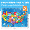 United States Puzzle for Kids - 70 Piece - USA Map Puzzle 50 States with Capitals - Childrens Jigsaw Geography Puzzles Ages 4-8, 5-7, 4-6 - US Puzzle Maps for Kids Learning & Educational Toys Gifts