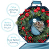 Hearth & Harbor Wreath Storage Container - Hard Shell Christmas Wreath Storage Bag with Interior Pockets, Dual Zipper and Handles - 24