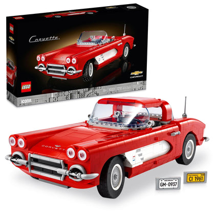 LEGO Icons Corvette Classic Car Model Building Kit for Adults, Gift Idea for Classic Car Lovers, Build and Display This Replica of an Iconic American Car, 10321