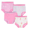 Gerber Baby Girls Infant Toddler 4 Pack Potty Training Pants Underwear Lavender and Pink 3T