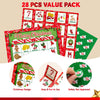 JOYIN 28 Players Christmas Bingo Cards (5x5) for Kids Family Activities, Party Card Games, School Classroom Games, Turkey Party Supplies.