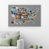 USA Photo Map - 50 States Travel Map - 24 x 36 in - Printed on Flexible Vinyl - Rewritable Double Layer Map of United States - Includes Secure Photo Maker - Unframed - Gray