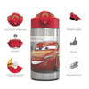 Zak Designs Disney Cars 3 - Stainless Steel Water Bottle with One Hand Operation Action Lid and Built-in Carrying Loop, Kids Water Bottle with Straw Spout is Perfect for Kids (15.5 oz, 18/8, BPA-Free)