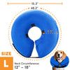 BENCMATE Protective Inflatable Collar for Dogs and Cats - Soft Pet Recovery Collar Does Not Block Vision E-Collar (Large, Blue)