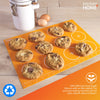 kitchen + home silicone baking mats - set of 2 non-stick, bpa free food grade silicone mat liners for half-size cookie sheet with measurements