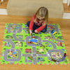 Play Mat Interlocking Foam Car Rug Floor Puzzle Tiles Playroom Pieces Interactive by Exultimate, 9 Piece Set Zoo