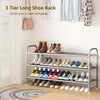 LINZINAR Shoe Rack 3 Tier Storage Organizer for Closet Entryway Metal Grey