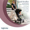 Inglesina Quid Baby Stroller - Lightweight at 13 lbs, Travel-Friendly, Ultra-Compact & Folding - Fits in Airplane Cabin & Overhead - for Toddlers from 3 Months to 50 lbs - Large Canopy, Onyx Black