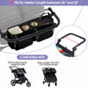 Prokva Double Stroller Organizer Compabitle with BOB Duallie and Baby Jogger City Mini GT2 Double Stroller, Double Parent Stroller Caddy Organizer with Cup Holder and Cooler Bag, Black(Empty Bag)