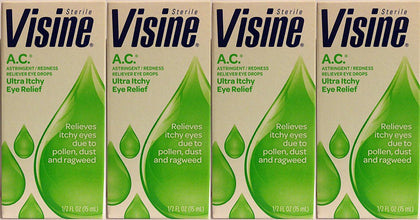 Visine A.C. Eye Drops 0.50 oz (Pack of 4)