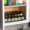 Pull Out Cabinet Organizer for Spices, Cans - Heavy Duty with 5 Year Limited Warranty- Pull Out Spice Rack- Chrome 14-3/8