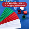 Syhood Holiday White Red and Green Flip Wraps PVC Wrapping Paper Holder Slap Bands Stabilizer Slap Bands for Home Storage Organization Christmas Gift Wrapping Tool(48 Pcs)