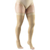 Truform 20-30 Mmhg Compression Stockings for Men & Women, Thigh High Length, Dot-top, Open Toe, Beige, Medium (20-30 Mmhg)