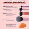 Real Techniques Everyday Essentials + Sponge Kit, Makeup Brushes & 2 Makeup Blending Sponge Set, For Foundation, Blush, Bronzer, Eyeshadow, & Powder, Vegan Synthetic Bristles, 6 Piece Set