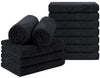 Orighty Black Salon Towel, Pack of 12(Not Bleach Proof, 16 x 27 Inches) Super Soft and Absorbent Microfiber Towels for Salon, Hand, Gym, Bath, Spa and Home Hair Care