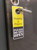 Do Not Disturb Sign - Pumping in Progress Do Not Open, Door Hanger 2 Pack, Double Sided, Ideal for Using in Any Places