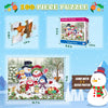 100 Pieces Christmas Puzzles for Kids Ages 3-5 4-8 8-10 for Kids Educational Jigsaw Puzzles Toys for 3 4 5 6 Year Old Boys Girls, Snowman Family(15 x 10 inch)