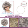 FAYBOX Old Lady Wig Costume for Kids,100 Days of School Costume for Girls,Grandma Granny Costume Wig for Halloween Cosplay8-10