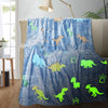 Dinosaur Blanket for Boys, Glow in The Dark Blanket for Kids, Toddler Blanket, Dinosaur Gifts for Boys, Soft Fleece Blanket Throw, Birthday Gifts 40