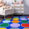 nuLOOM Kecia Octagons Printed Area Rug, 4x6, Blue