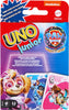 Mattel Games UNO Junior Paw Patrol: The Mighty Movie Kids Card Game for Family Night Featuring 3 Levels of Play