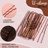 FANDAMEI 20PCS Hair Nets Invisible and 40PCS U Shaped Hair Pins Set, 20PCS 50cm for Bun Brown Elastic Edge Mesh and 40pcs Hair Bun Pins for Women, girls, Ballet Bun Maker Dance (Brown)