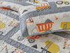 Linen Plus Bedspread Set Kids/Teens Construction Crane Vehicles Work Trucks Cement Tractor Concrete Mixer White Grey Yellow Orange Black New # Orange Crane (Full/Queen)