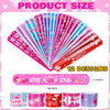 Thuodo 48 Pcs Valentines Slap Bracelets Rubber Bracelets Valentines Party Favors Gifts for Kids Classroom Goodie Bag Stuffers