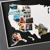 USA Photo Map - 50 States Travel Map - 24 x 36 in - Printed on Flexible Vinyl - Rewritable Double Layer Map of United States - Includes Secure Photo Maker - Unframed - Black