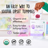 Tumeez Organic Lollipops for Upset Stomach Relief- Variety Pack Perfect for Motion Sickness, Indigestion, Heartburn and More While Tasting Great - Grape & Apple, 2-Pack (10-Count Bags, 20 Total)