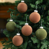 Liliful 15 Pcs Velvet Christmas Balls Bulk Flocked Christmas Tree Ball Ornaments Plastic Balls Xmas Decorative Hanging Ornaments Christmas Tree Decoration (Brown, Green, Beige,3.15 Inch)